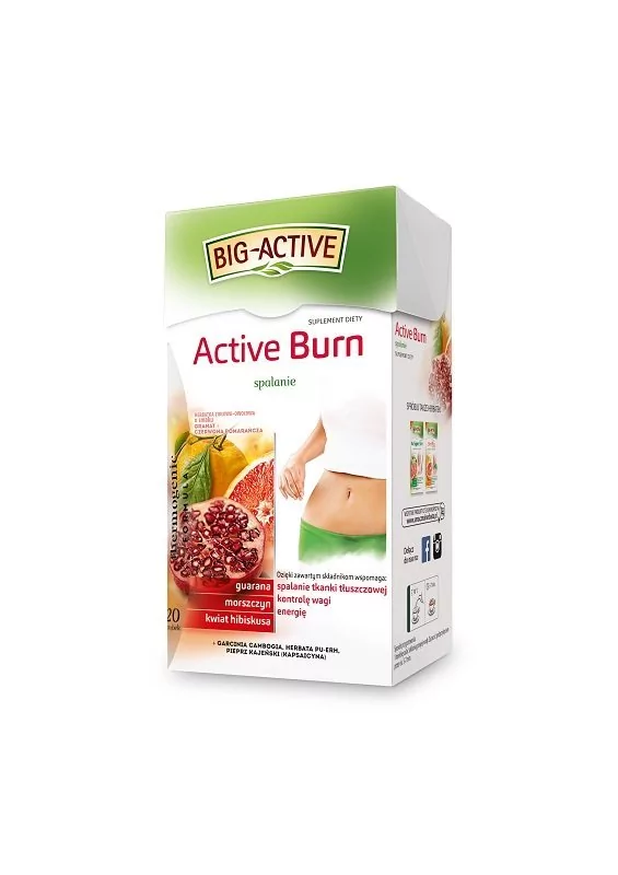 Big-Active Big-Active Active Burn Herbatka ziołowo-owocowa Suplement diety 40 g (20 x 2 g)