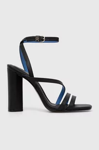 Tommy Hilfiger sandały skórzane TH LEATHER BLOCK HIGH HEEL kolor czarny FW0FW07752 - Sandały damskie - miniaturka - grafika 1