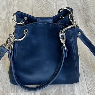 Niebieska torebka damska ze skóry Crazy Horse. - Torebki damskie Niebieska torebka damska ze skóry Crazy Horse. - Torebki damskie - miniaturka - grafika 1