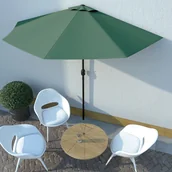 Parasole ogrodowe - vidaXL Półparasol na słupku aluminiowym, 300x150 cm, zielony - miniaturka - grafika 1