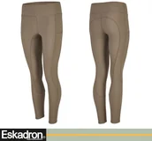 Bryczesy - Eskadron Legginsy jeździeckie damskie PRO EQUESTRIAN FANATICS AW21 - - plaza taupe - miniaturka - grafika 1