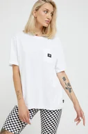 Koszulki sportowe damskie - Vans t-shirt bawełniany kolor biały - miniaturka - grafika 1