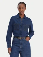 Koszule damskie - Guess Koszula jeansowa W6RH82 D6841 Granatowy Regular Fit - miniaturka - grafika 1