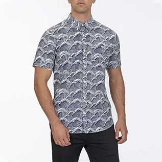 Koszule męskie - Hurley koszula męska M Waves S/S biały biały S CJ5215 - grafika 1