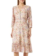 Sukienki - usha BLACK LABEL Damska sukienka midi z kwiatowym nadrukiem qisha, wełniana biel wielokolorowa, S, Wełniana biel wielokolorowa, S - miniaturka - grafika 1