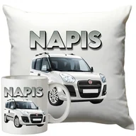 Gadżety dla niej i dla niego - Kubek Poduszka Fiat 330ml 40x40cm z Napisem Zestaw Motoryzacyjny - miniaturka - grafika 1