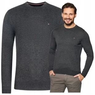 Tommy Hilfiger sweter męski cneck piękny szary sweterek PREMIUM bawełna XXL - Swetry męskie Tommy Hilfiger sweter męski cneck piękny szary sweterek PREMIUM bawełna XXL - Swetry męskie - miniaturka - grafika 1