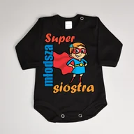 Body dla niemowląt - Super młodsza siostra - body niemowlęce - miniaturka - grafika 1