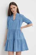 Sukienki - Pepe Jeans sukienka bawełniana LUSH kolor niebieski mini rozkloszowana PL953517 - miniaturka - grafika 1