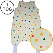 Śpiworki dla dzieci - OCIEPLANY ŚPIWOREK MUŚLINOWY Z NOGAWKAMI 68-86 S 1 TOG BAWEŁNA 100% - miniaturka - grafika 1