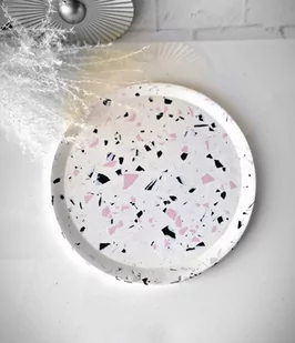 Podstawka terrazzo white & pink - Świeczniki - miniaturka - grafika 1