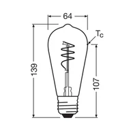 Żarówki LED - OSRAM LED Vintage ST64 E27 3,4W 927 Spiral Filament clear - miniaturka - grafika 1