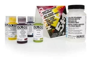Zestaw Do Pouring`U  5+1 Mattegolden Color Pouring Set Matte - Farby i media malarskie - miniaturka - grafika 1