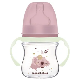 CANPOL BABIES BUTELKA SZEROKA ZE ŚWIECĄCYMI UCHWYTAMI KOALA 120 ml 0m+ - Butelki dla niemowląt - miniaturka - grafika 1