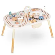 Zabawki interaktywne dla dzieci - Stolik edukacyjny drewniany 10w1 ze zwierzątkami i kolejką - miniaturka - grafika 1