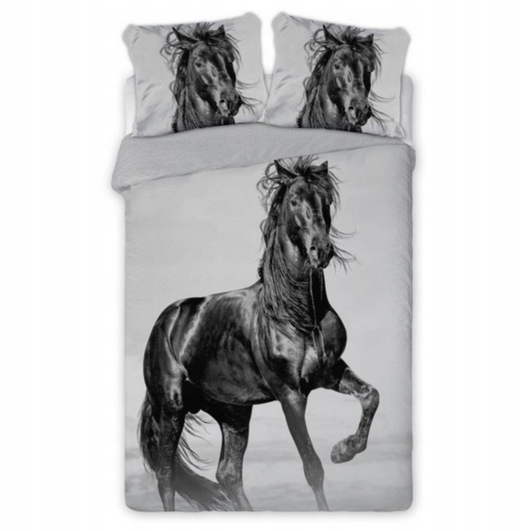 Koń Czarny Pościel Bawełniana Perkal 160x200 2x70x80