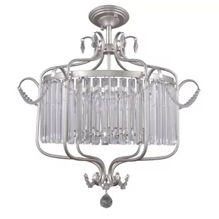 Italux Plafon LAMPA sufitowa RINALDO PNPL-33057-6B-CH.S glamour OPRAWA metalowa okrągła crystal kryształki srebrna szampańska PNPL-33057-6B-CH.S - Lampy sufitowe - miniaturka - grafika 1