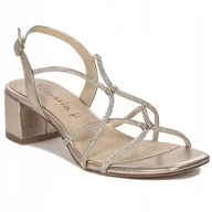 Sandały damskie - Tamaris Sandały damskie na słupku 28236-42 933 Gold złote r.39 - miniaturka - grafika 1