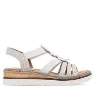 Sandały damskie - Sandały Rieker 679L4-80 Biały - miniaturka - grafika 1
