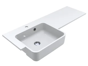Miraggio Fontana Umywalka półblatowa 104,4x45 cm lewa biały połysk 0000518 - Umywalki - miniaturka - grafika 1