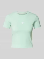 Koszulki i topy damskie - T-shirt z wyhaftowanym logo - miniaturka - grafika 1