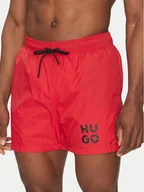Kąpielówki męskie - HUGO Szorty kąpielowe Paol 50510190 Czerwony Regular Fit - miniaturka - grafika 1