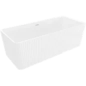 Wanny - Mexen Nila wanna wolnostojąca ryflowana 170 x 75 cm, biała, przelew biały - 52841708000-20 - miniaturka - grafika 1