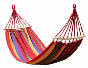 KIK Hamak dwuosobowy 200x150cm z drążkiem 80cm - Hamaki - miniaturka - grafika 2