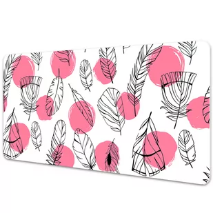 Podkładka na całe biurko Pióra i kropki 120x60 cm - Podkładki na biurko - miniaturka - grafika 1