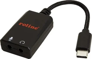 Roline ROLINE Adapter USB typu C - 2x 3,5 mm audio, męski/żeński, 0,13 m - Kable - miniaturka - grafika 1