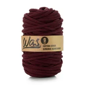 Półfabrykaty do biżuterii - WAS/Sznurek bawełniany z poliestrowym rdzeniem, pleciony, 9mm, 50m, burgund - miniaturka - grafika 1