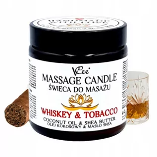 Świece - Nawilżająca świeca do masażu VCee 80 g - różne zapachy - Whiskey & Tobacco - grafika 1