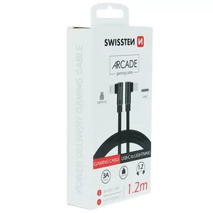 SWISSTEN Czarny Kabel USB-C - Lightning 1,2M do iPhone Arcade - Złącza, przejściówki, adaptery - miniaturka - grafika 4