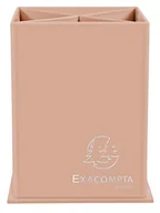 Przyborniki na biurko - Exacompta 67861D Organizer na długopisy Aquarel z bardzo mocnej tektury z 4 przegródkami, idealny do biura i szkoły, kolor pastelowy koralowy, organizer na biurko, przybornik - miniaturka - grafika 1