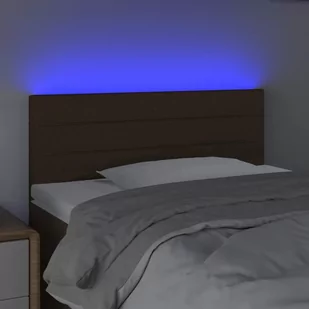 Lumarko Zagłówek do łóżka z LED, ciemnobrązowy, 100x5x78/88 cm, tkanina - Inne meble do sypialni - miniaturka - grafika 4