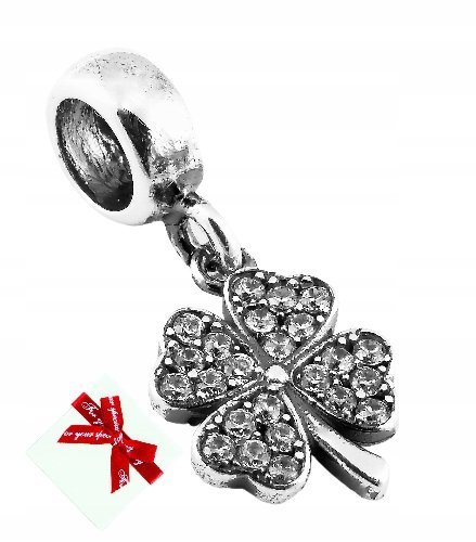 Charms,koralik ze srebra 925 koniczynka do bransoletki modułowej moments