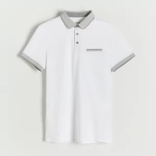 Koszulki męskie - Reserved Koszulka polo slim - Biały - grafika 1