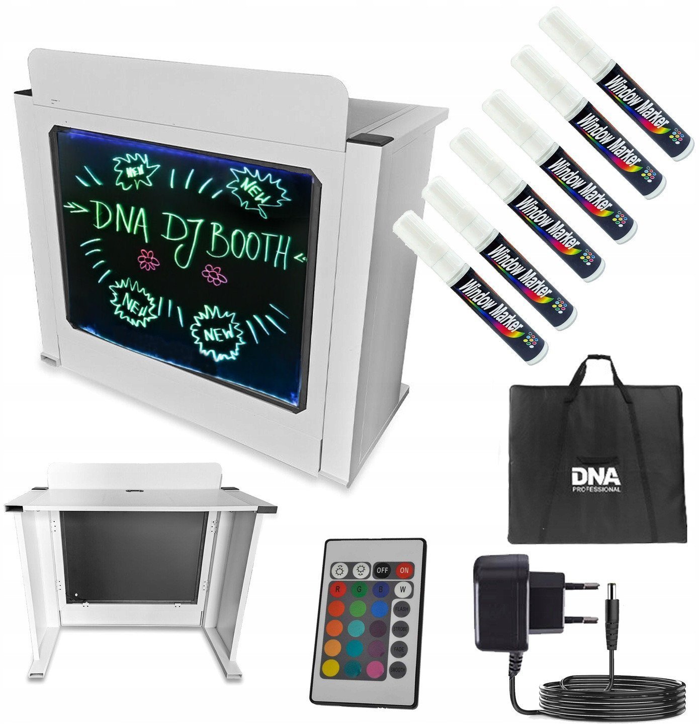 DNA DJ BOOTH WH stół stanowisko DJ podświet. tabl.