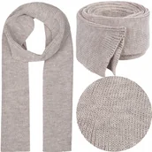 Apaszki i szaliki męskie - MĘSKI BEŻOWY SZAL KLASYCZNY SZALIK JESIENNY ZIMOWY UNISEX 180x20cm - miniaturka - grafika 1