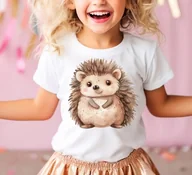 Koszulki dla dziewczynek - Koszulka Z JEŻEM NA DZIEŃ JEŻA - JEŻYK31 - miniaturka - grafika 1