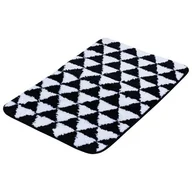 Dywaniki łazienkowe - Dywanik łazienkowy mikrofibra 45 x 70 cm Plain czarno-biały - miniaturka - grafika 1