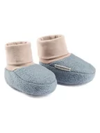 Buciki dla niemowląt - Hofbrucker Wełniane botki dziecięce w kolorze niebiesko-beżowym - miniaturka - grafika 1