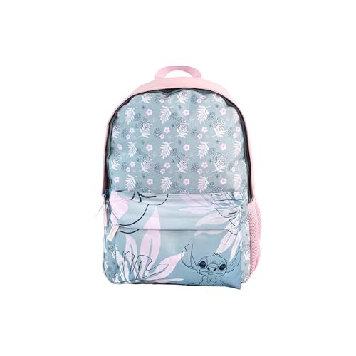 TOYBAGS Stitch Pink Plecak szkolny z akcesoriami POM-POM, dopasowany do wózka, wyściełany tył, kieszeń na dokumenty, 42 x 31 x 13,5 cm, wielokolorowy, M, na co dzień, Kolor: wielokolorow, M, Casual