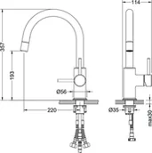 Baterie kuchenne - Bateria BLUE WATER PLAZA złoty  połysk  BW-5901730616774 - miniaturka - grafika 1