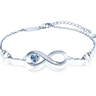 Srebrna Bransoletka Infinity Niebieskie Serce Prezent Dla Żony Święta - Bransoletki Srebrna Bransoletka Infinity Niebieskie Serce Prezent Dla Żony Święta - Bransoletki - miniaturka - grafika 1