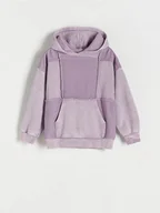 Bluzki dla dziewczynek - Reserved - Bluza z ozdobnymi wstawkami - lawendowy - miniaturka - grafika 1
