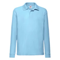 Moda i Uroda OUTLET - Koszulka dziecięca polo 65/35 z długim rękawem Fruit of the Loom - Błękitny 5-6 - miniaturka - grafika 1