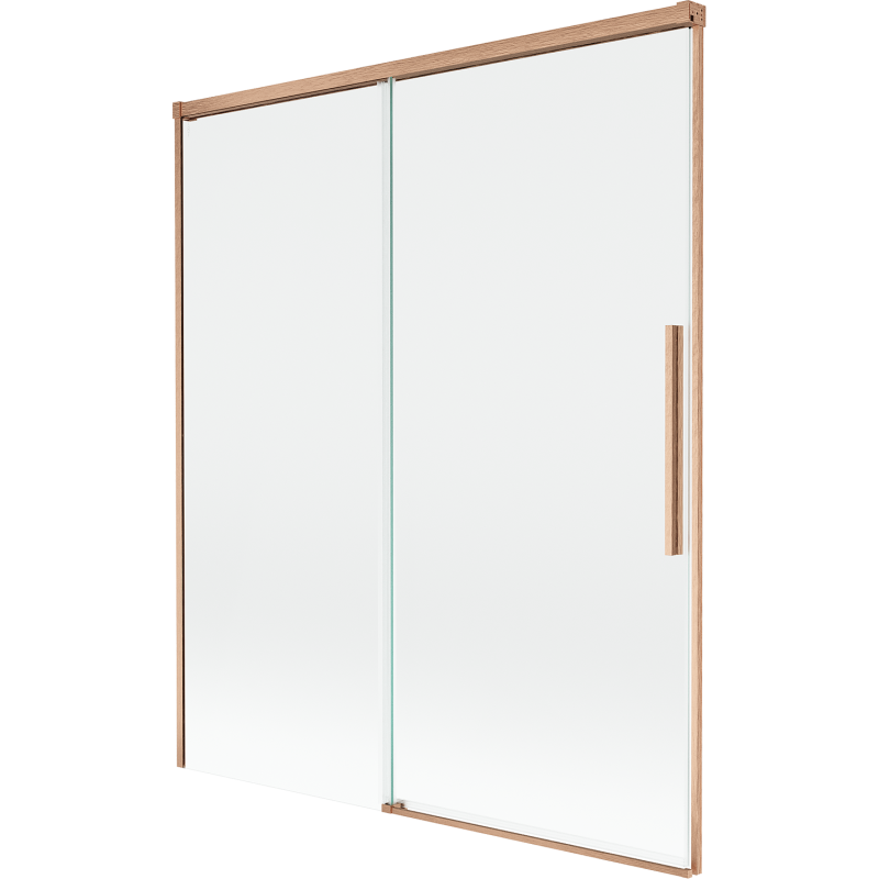 Mexen Rox parawan nawannowy 2-skrzydłowy rozsuwany 140 x 150 cm, transparent, miedź szczotkowana - 8C9-140-001-65-00