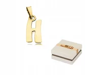 Wisiorki - Złoto 585 Złota Literka H Litera wisiorek zawieszka 14 karatów ZZ63 - miniaturka - grafika 1