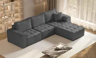 Narożniki - Sofa w kształcie L maxi BOHOO narożnik tkanina Raven ciemnoszary prawy - miniaturka - grafika 1